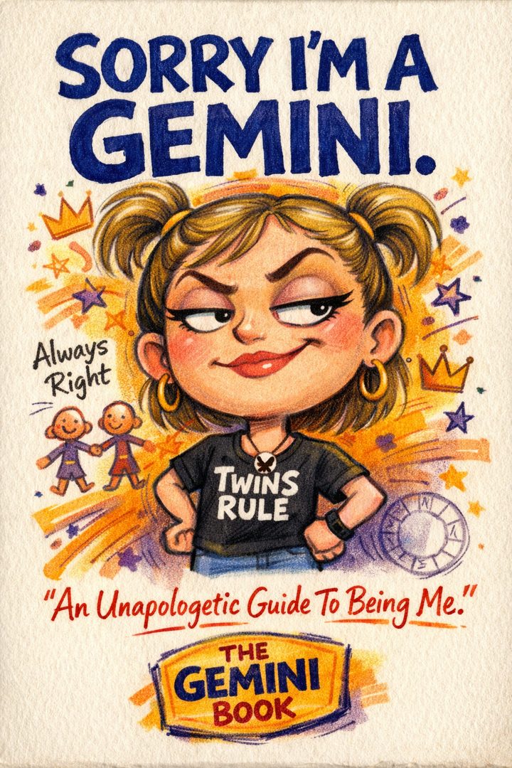Sorry I'm a Gemini — funny satirical Gemini zodiac gift book cover