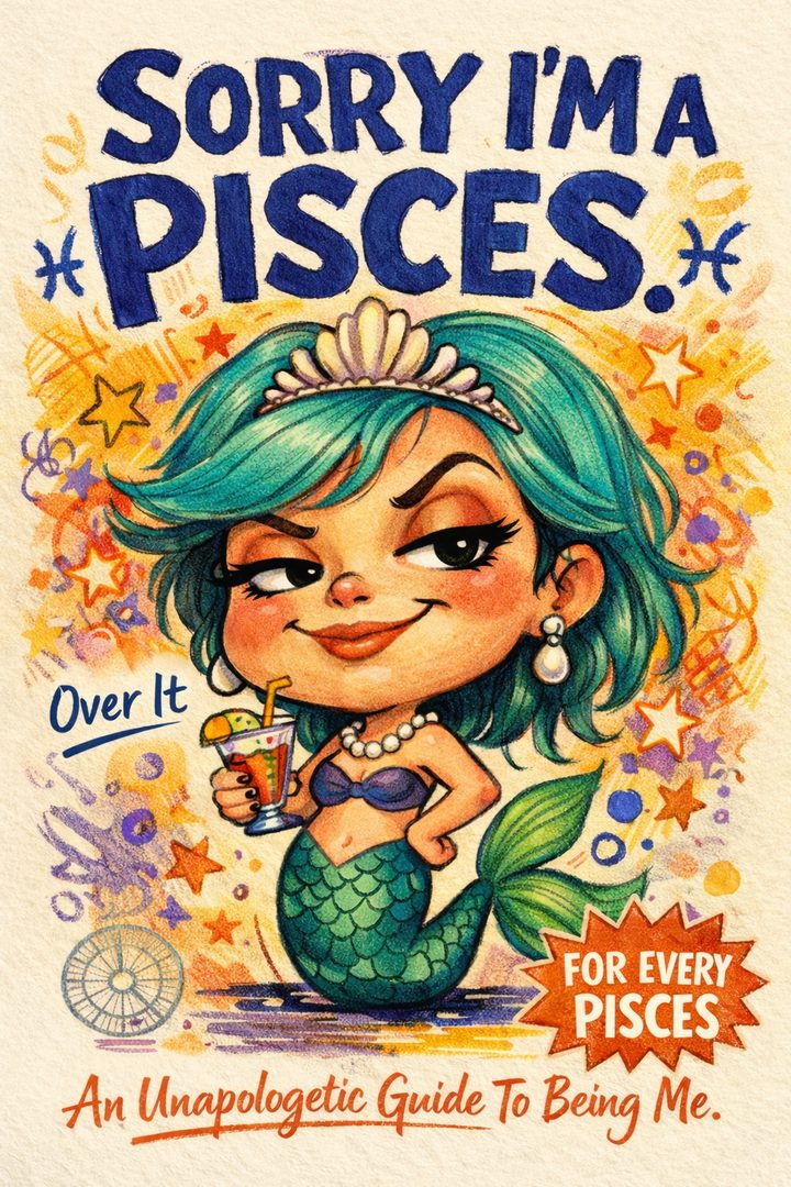 Sorry I'm a Pisces — funny satirical Pisces zodiac gift book cover