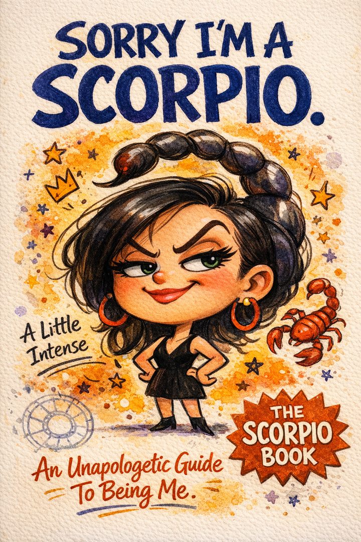 Sorry I'm a Scorpio — funny satirical Scorpio zodiac gift book cover